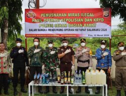 Cegah Gangguan Kamtibmas Jelang Operasi Ketupat Salawaku 2026, Polres SBB Hancurkan Ribuan Liter Sopi dan Miras Ilegal