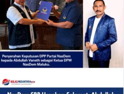NasDem SBB Ucapkan Selamat, Abdullah Vanath Resmi Pimpin DPW Maluku