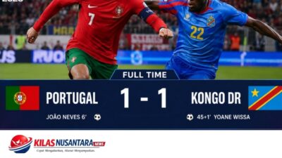 Portugal Ditahan Imbang Kongo DR 1-1, Ronaldo Gagal Bawa Selecao Raih Kemenangan