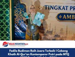 Fadila Budiman Raih Juara Terbaik I Cabang Khath Al-Qur’an Kontemporer Putri pada MTQ XXXI Provinsi Maluku 2026