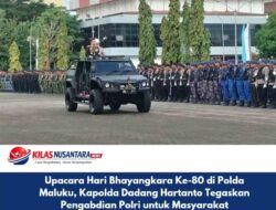 Upacara Hari Bhayangkara Ke-80 di Polda Maluku, Kapolda Dadang Hartanto Tegaskan Pengabdian Polri untuk Masyarakat