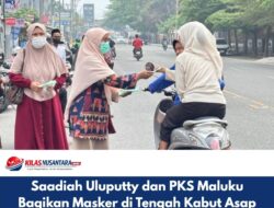 Saadiah Uluputty dan PKS Maluku Bagikan Masker di Tengah Kabut Asap